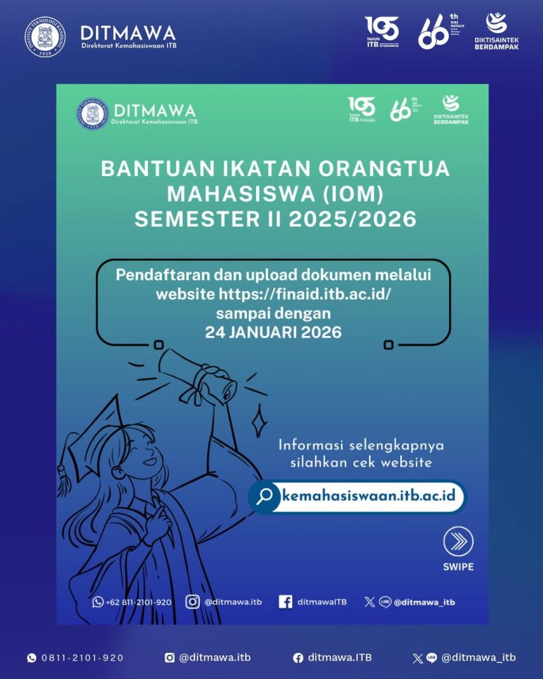 Bantuan Ikatan Orangtua Mahasiswa (IOM) ITB Semester II 2025/2026