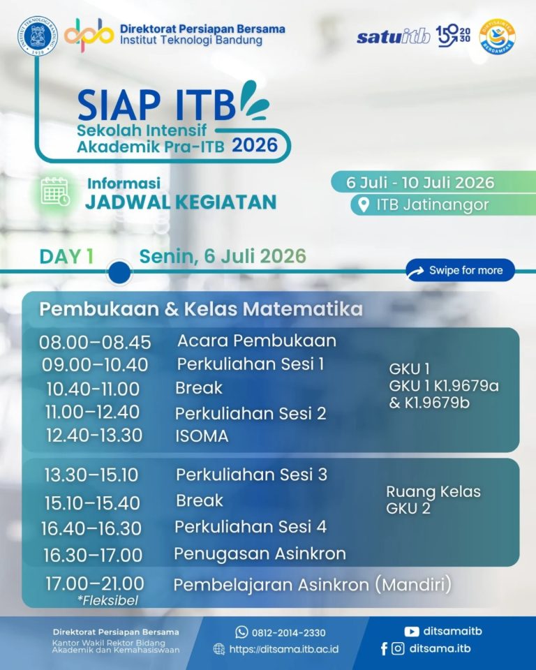 Informasi Pelaksanaan Kegiatan SIAP ITB 2026