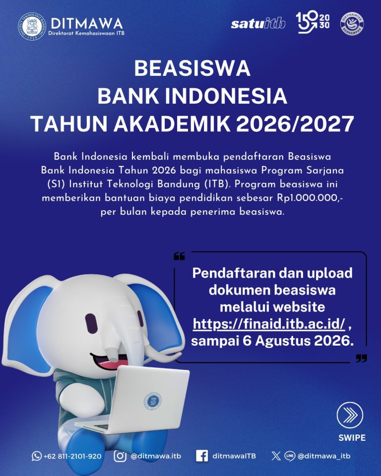 Beasiswa Bank Indonesia Tahun Akademik 2026/2027 telah dibuka!