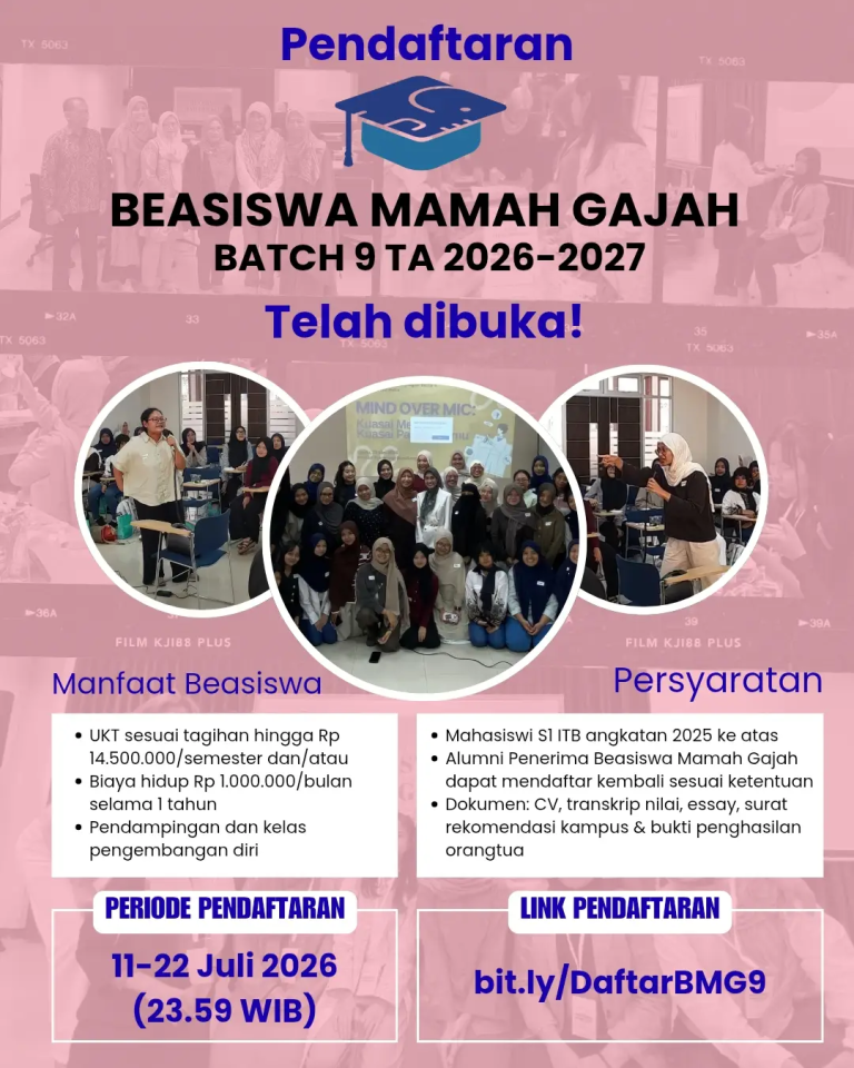 Pendaftaran Beasiswa Mamah Gajah Batch 9 Resmi Dibuka!