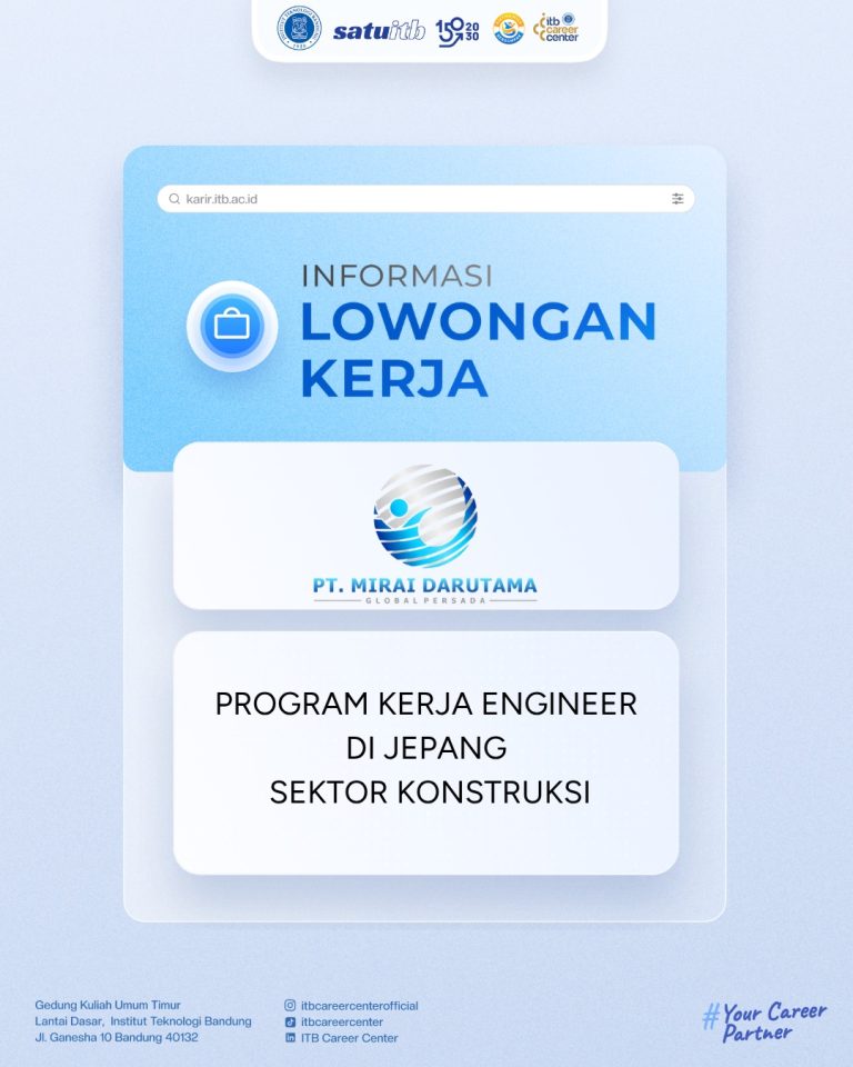 LOWONGAN KERJA PT MIRAI DARUTAMA GLOBAL PERSADA