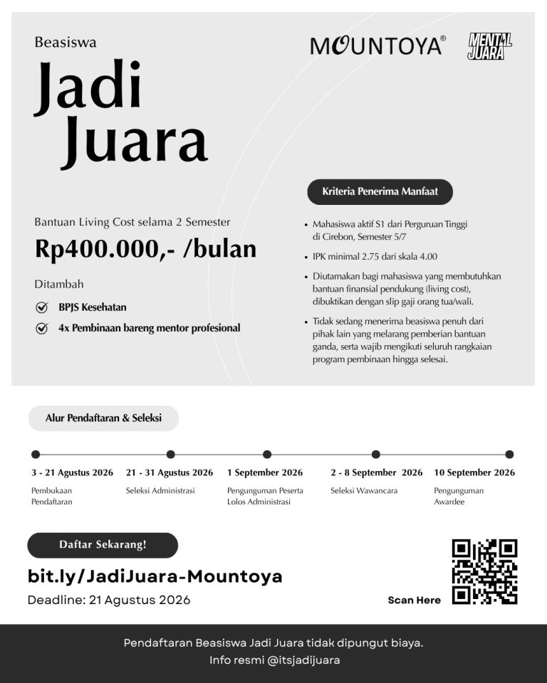 BEASISWA JADI JUARA – MOUNTOYA x MENTAL JUARA