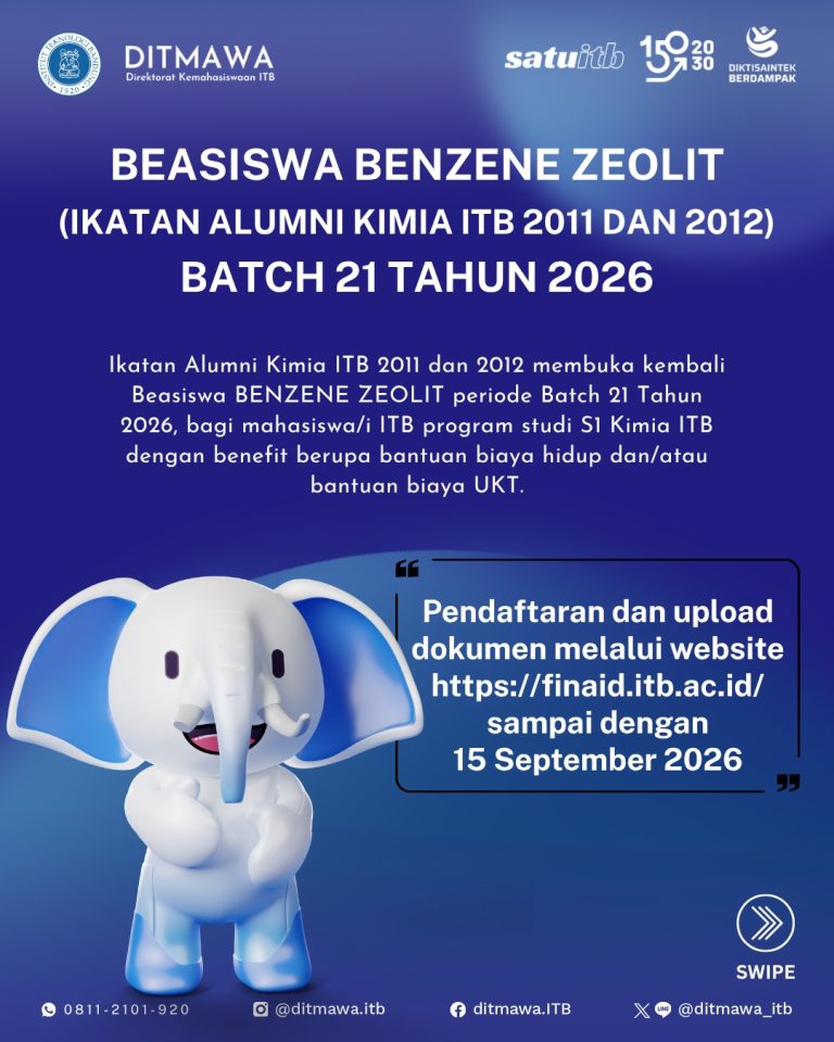BEASISWA BENZENE ZEOLIT- Batch 21 Tahun 2026