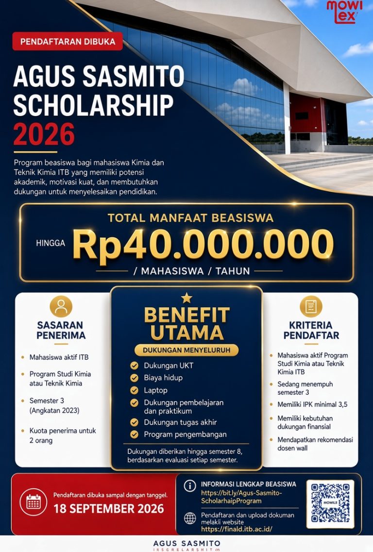 AGUS SASMITO SCHOLARSHIP 2026