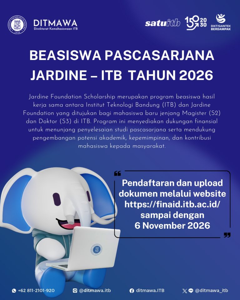 BEASISWA PASCASARJANA JARDINE–ITB TAHUN 2026